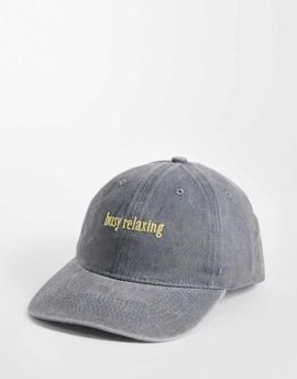 Sui Ava Sui Ava busy relaxing slogan cap in gray