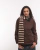 Sui Ava Sui Ava Clara slim scarf in brown stripes - 1