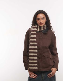 Sui Ava Sui Ava Clara slim scarf in brown stripes