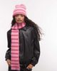Sui Ava Sui Ava Clara slim scarf in pink and red stripe - 4