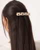 Sui Ava Sui Ava classic polka dot barrette hair clip in brown and white - 1