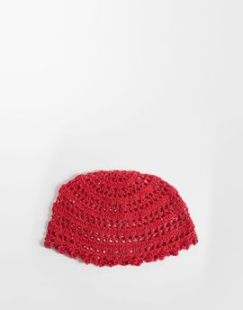 Sui Ava Sui Ava crochet flower hat in red