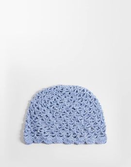 Sui Ava Sui Ava crochet sequined hat in light blue