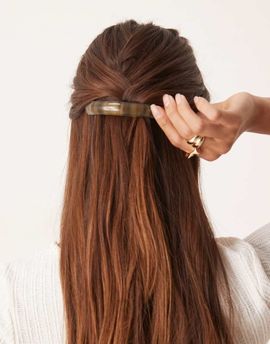 Sui Ava Sui Ava curved hair clip in brown stripe