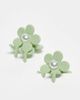 Sui Ava Sui Ava Eva flower pearly mini hair clips in green - 1
