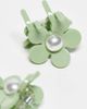 Sui Ava Sui Ava Eva flower pearly mini hair clips in green - 2