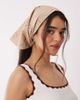 Sui Ava Sui Ava floral eyelet bandana scarf in salted caramel brown-Neutral - 3