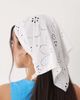 Sui Ava Sui Ava floral eyelet bandana scarf in white - 3