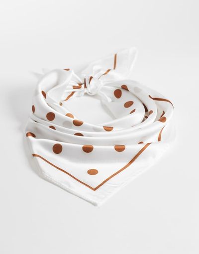 Sui Ava Sui Ava headscarf in brown and white polka dot print