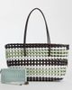 Sui Ava Sui Ava Kaya woven big tote bag in brown and green stripe-Multi - 2