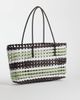 Sui Ava Sui Ava Kaya woven big tote bag in brown and green stripe-Multi - 4