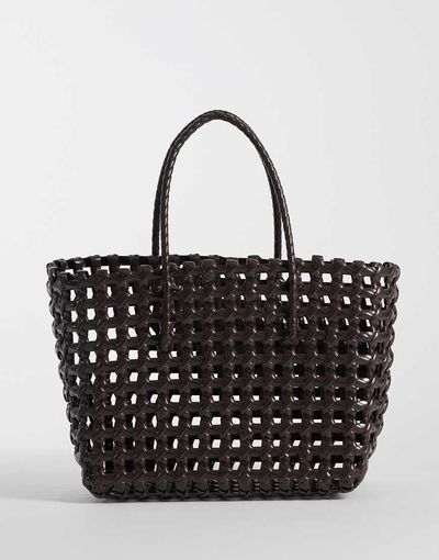 Sui Ava Sui Ava Kaya woven small tote bag in brown