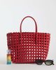 Sui Ava Sui Ava Kaya woven small tote bag in red - 2