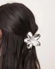 Sui Ava Sui Ava metallic floral hair claw in silver - 1