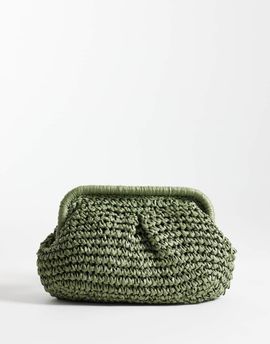 Sui Ava Sui Ava olivia bloom straw bag in olive green