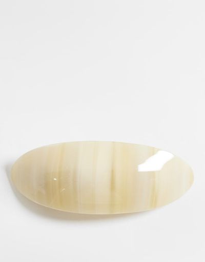 Sui Ava Sui Ava oval faux-bone hair clip in cream-White