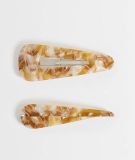 Sui Ava Sui Ava Plage 2-pack buckle hair clips in light brown