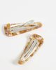 Sui Ava Sui Ava Plage 2-pack buckle hair clips in light brown - 2