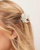 Sui Ava Sui Ava Plumeria metallic flower mini hair claw in white - 1