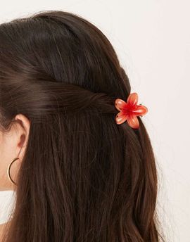 Sui Ava Sui Ava Plumeria mini flower hair clip in orange