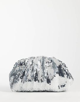Sui Ava Sui Ava sequin clutch bag in silver