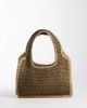 Sui Ava Sui Ava waffle cloud straw shoulder bag in brown - 1