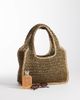 Sui Ava Sui Ava waffle cloud straw shoulder bag in brown - 2