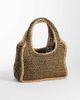 Sui Ava Sui Ava waffle cloud straw shoulder bag in brown - 4