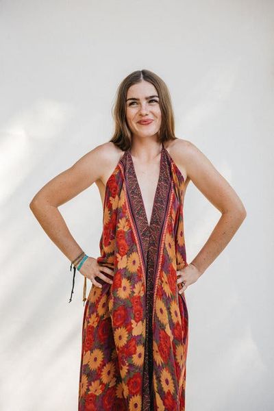Sun Child Sun Child Classic Silk Dress Moss