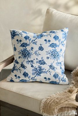 Sunbrella Porcelain Floral Outdoor Pillow