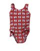 Sunburnt Sunburnt Girls Checked One-Piece Swimsuit - Red  - 1