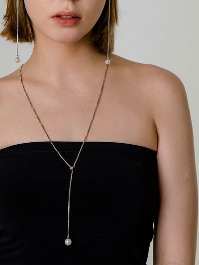 SUNDAY DISCO CLUB Lil Drop Necklace _Silver