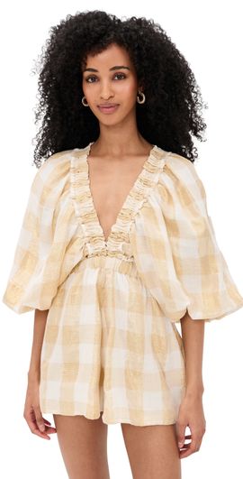 SUNDRESS SUNDRESS Alicia Jumpsuit Gingham Gold