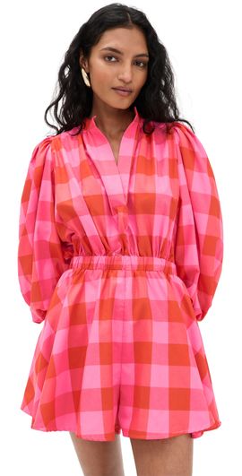 SUNDRESS SUNDRESS Inacia Romper Big Gingham Red And Pink
