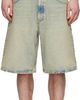 Sunflower Sunflower Blue & Yellow Super Wide Denim Shorts - 1