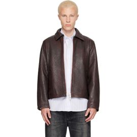 Sunflower Sunflower Burgundy Short Leather Jacket