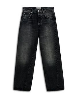 Sunflower Sunflower Relaxed Fit Wide Leg Jeans in Deep Black Worn