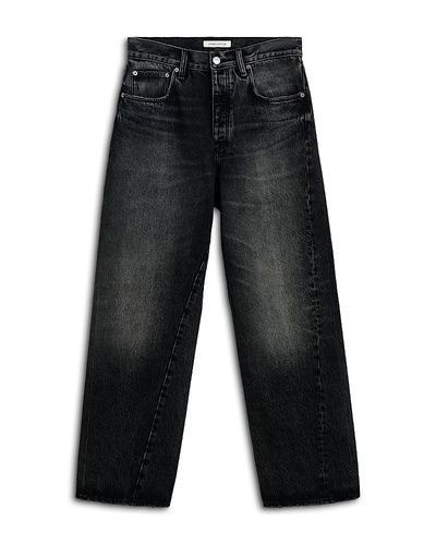 Sunflower Sunflower Relaxed Fit Wide Leg Jeans in Deep Black Worn