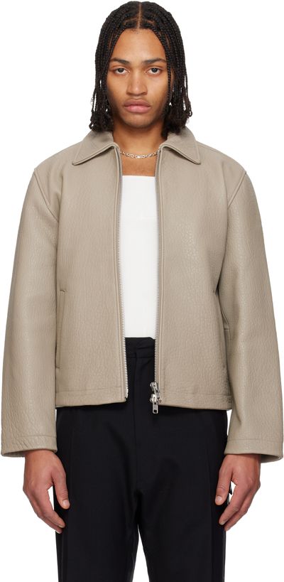 Sunflower Sunflower Taupe Short Leather Jacket