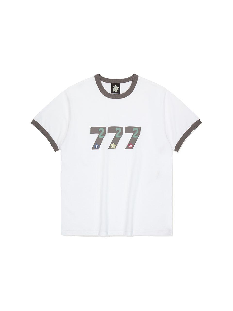 SUNLOVE 777 Ringer Tee T-Shirt [White]