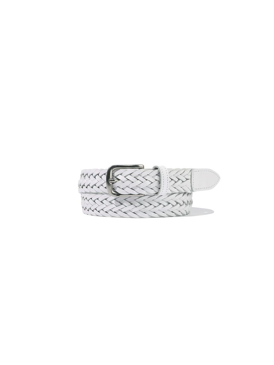 SUNLOVE Braided Leather Belt [White]