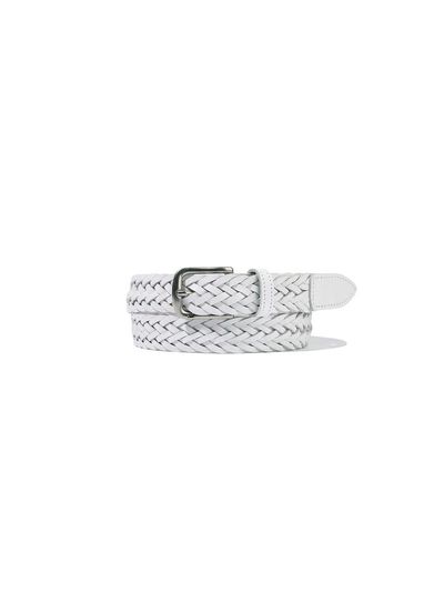 SUNLOVE Braided Leather Belt [White]