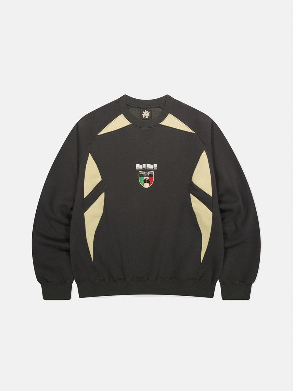 SUNLOVE Cotton Polyester Classic Crewneck Sweatshirt [Charcoal]