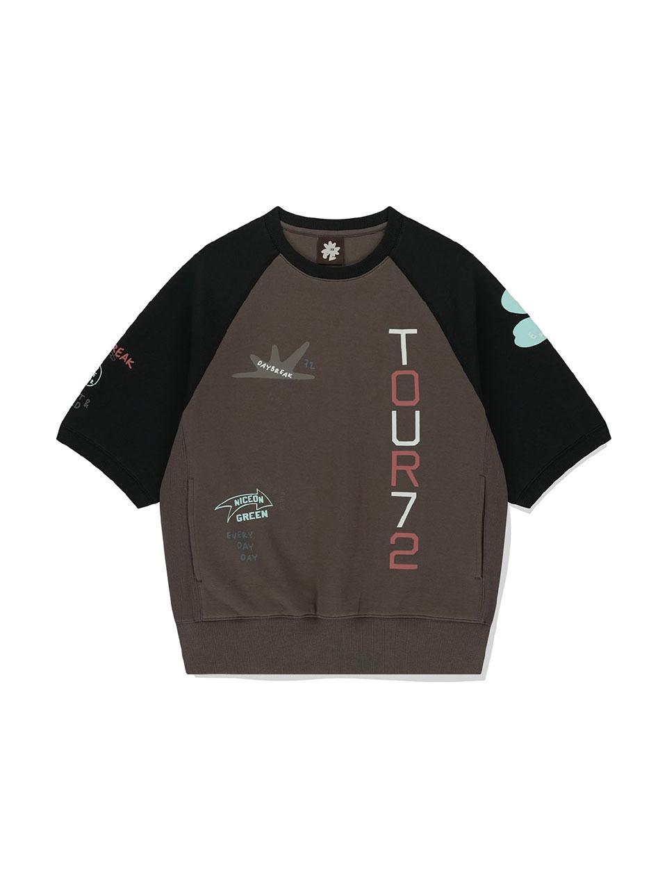 SUNLOVE Doodle S/S Crewneck Sweater [BROWN]