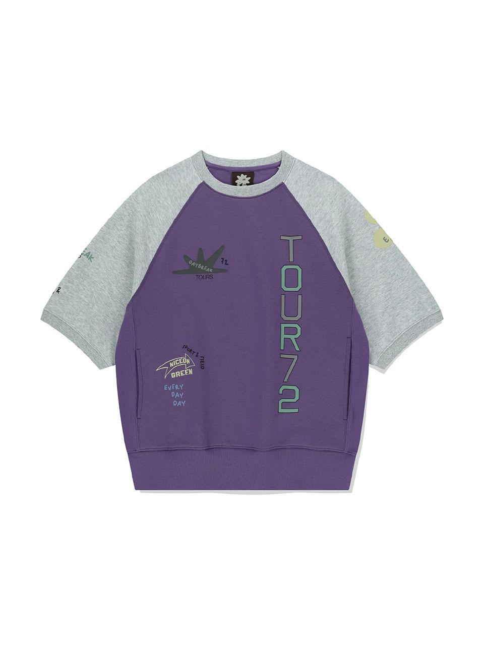 SUNLOVE Doodle S/S Crewneck Sweater [PURPLE]