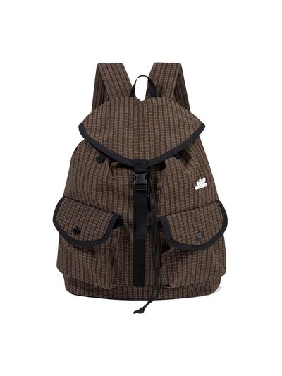 SUNLOVE Explorer Daypack Grid Backpack [BROWN]