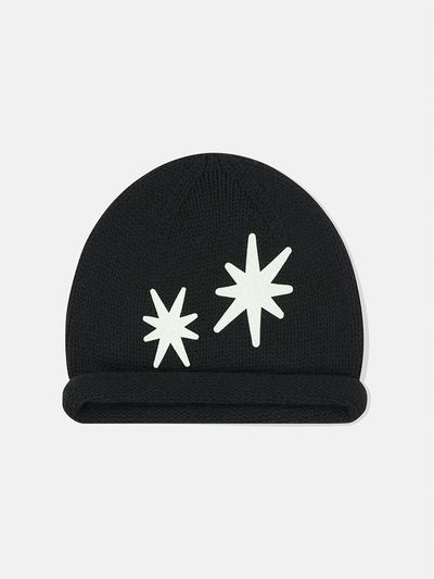 SUNLOVE Flare Roll Brim Acrylic Beanie [Black]