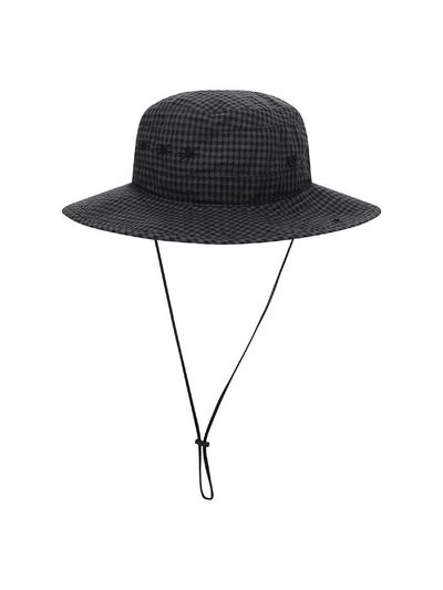 SUNLOVE Grid Pioneer Gingham Bucket Hat [Black]