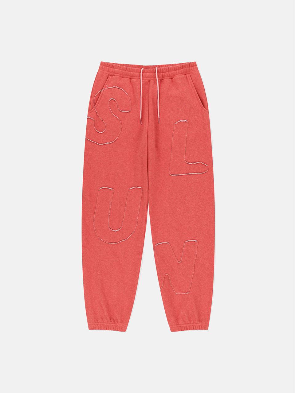 SUNLOVE Premium Cotton-Polyester Elastic Waistband Sweatpants [Heather Red]