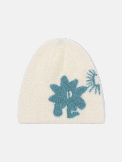 SUNLOVE Shaggy Graphic Beanie [WHITE]